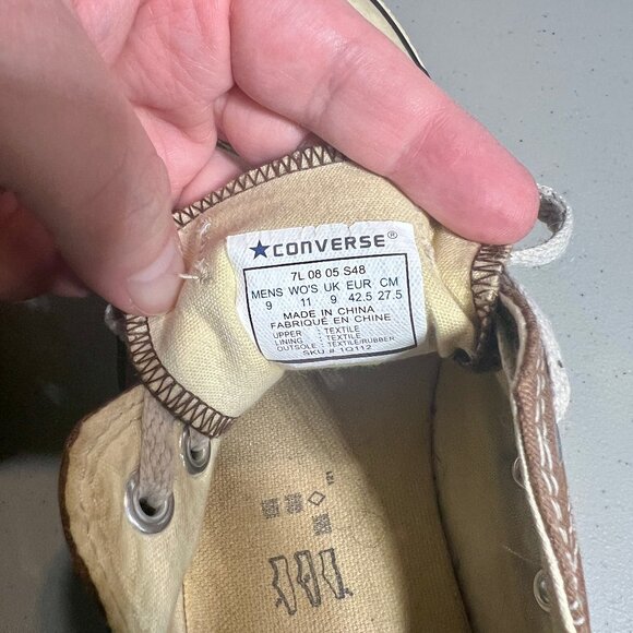 Converse Brown Low Tops - Men's 9 - Women's 11 - Picture 5 of 6